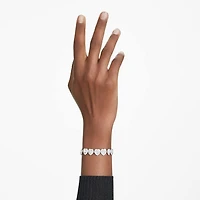 Ariana Grande x Swarovski Tennis bracelet, Mixed cuts, Heart, White, Rhodium plated by SWAROVSKI