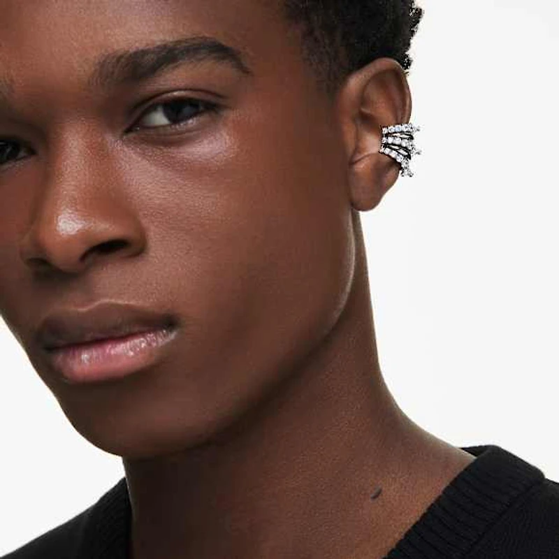 Sublima ear cuffs, White, Ruthenium plated by SWAROVSKI