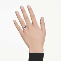 Sublima open ring, Mixed cuts, White, Ruthenium plated by SWAROVSKI