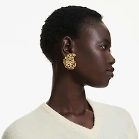 Gema clip earrings, Yellow, Gold-tone plated by SWAROVSKI