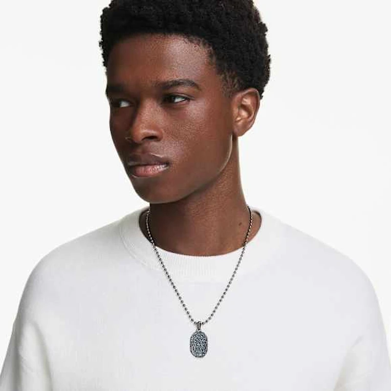 Dextera Octagon pendant, Octagon shape, Round cut, Black, Ruthenium plated by SWAROVSKI