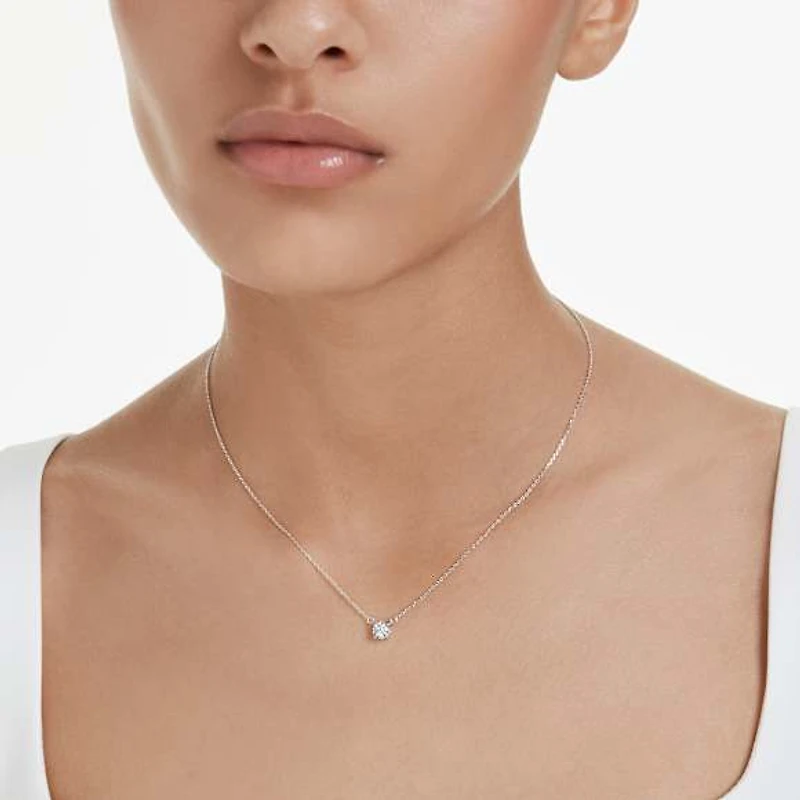 Eternity pendant, Lab-grown diamonds 0.5 ct tw, Round shape, Sterling silver by SWAROVSKI