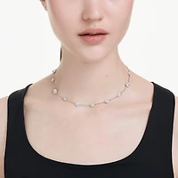 Una Angelic necklace, Round cut, Double sided motifs, White, Rhodium plated by SWAROVSKI