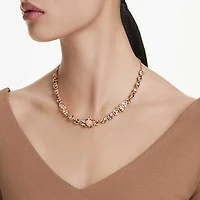Idyllia necklace, Mixed cuts, Flower, Multicoloured, Gold-tone plated by SWAROVSKI