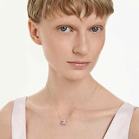 Bella V pendant, Round cut, Pink, Rhodium plated by SWAROVSKI