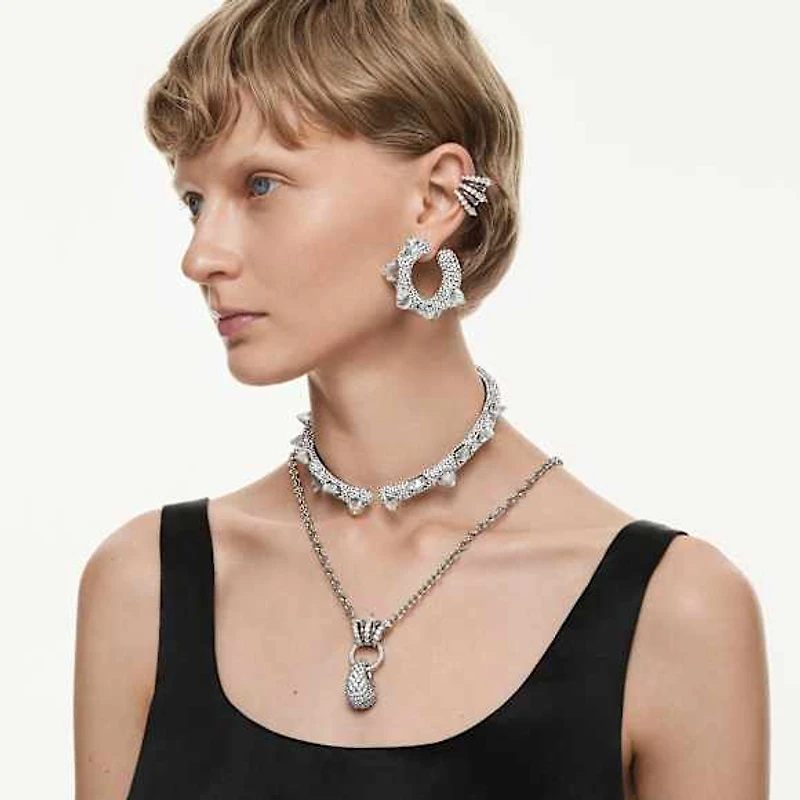 Sublima pendant, Mixed cuts, White, Ruthenium plated by SWAROVSKI