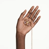 Idyllia pendant and brooch, Mixed cuts, Flower, Multicolored, Gold-tone plated by SWAROVSKI