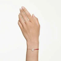 Symbolica bracelet, Crystal pearl, Pavé, Horse shoe, White, Rose gold-tone plated by SWAROVSKI