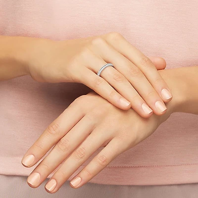 Matrix ring, White, Rhodium plated