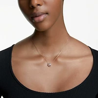 Una necklace, Round cut, White, 18K rose gold finish
