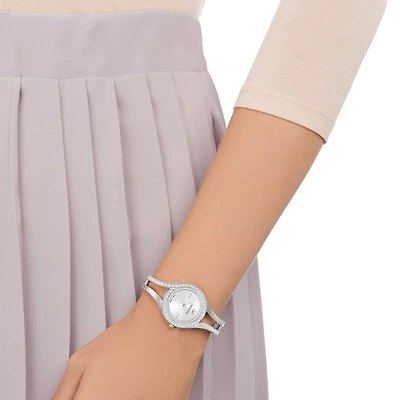 Eternal watch, Swiss Made, Crystal bracelet, Silver tone, Stainless steel