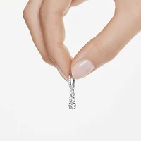 Stilla Attract hoop earrings, Round cut, White, Rhodium plated by SWAROVSKI