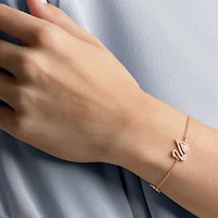 Swan bracelet, Swan, Pink, 18K rose gold finish