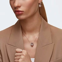 Una drop earrings, Clover, Pink, 18K rose gold finish