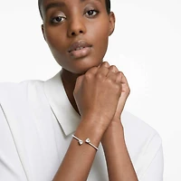 Mesmera bangle, Heart, White, Rhodium plated by SWAROVSKI
