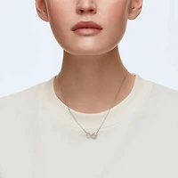 Hyperbola necklace, Infinity, White, Rhodium plated by SWAROVSKI