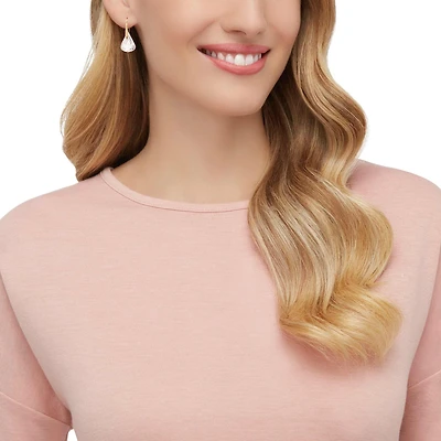Lunar drop earrings, Pink, 18K rose gold finish