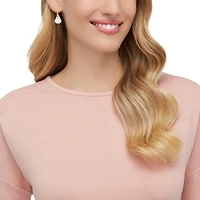 Lunar drop earrings, Pink, 18K rose gold finish