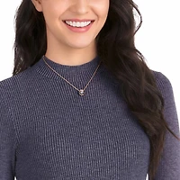Bella V pendant, Round cut, Gray, 18K rose gold finish