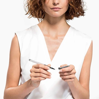 Crystalline rollerball pen, Silver Tone, Chrome plated