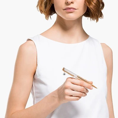 Crystalline ballpoint pen, Evil eye, Rose gold tone, Rose gold-tone plated