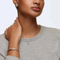 Hyperbola bangle, Round cut, White, Rhodium plated by SWAROVSKI