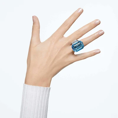 Lucent cocktail ring, Octagon cut, Blue