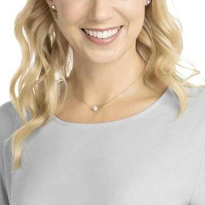 Stilla Attract set, Round cut, White, Rose gold-tone plated