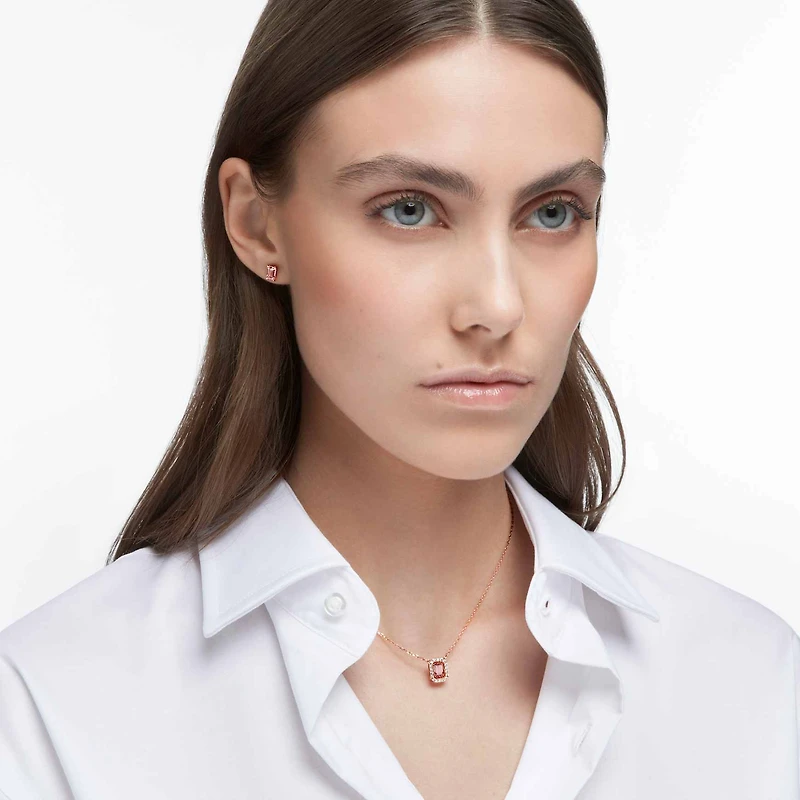 Una Angelic set, Octagon cut, Pink, Rose gold-tone plated by SWAROVSKI