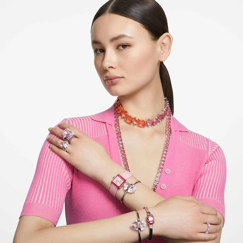 Watch, Silicone strap, Pink by SWAROVSKI