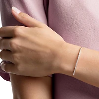 Only bracelet, White, Rose gold-tone plated by SWAROVSKI