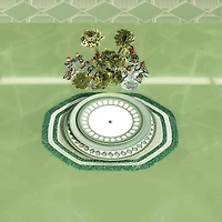 Signum soup plate, Porcelain, Green by SWAROVSKI