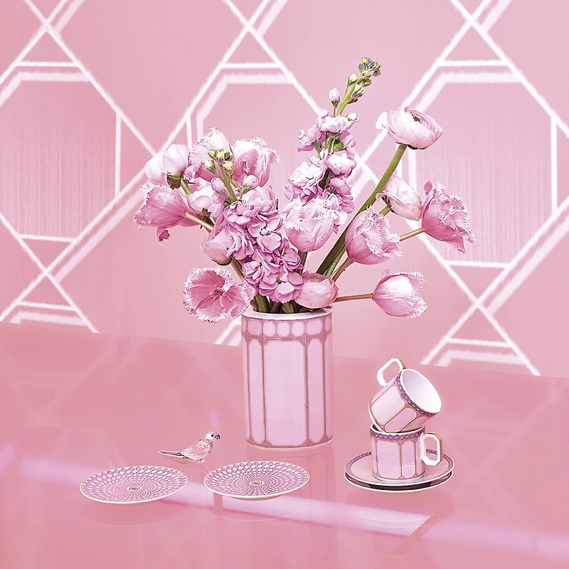 Signum plate, Porcelain, Small, Pink by SWAROVSKI