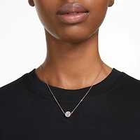 Una Angelic pendant, Round cut, Pavé, White, 18K rose gold finish