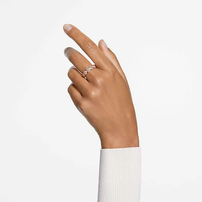 Una Angelic ring, Round cut, White, 18K rose gold finish