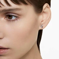 Idyllia Lilia stud earrings, Butterfly, White, Rhodium plated by SWAROVSKI