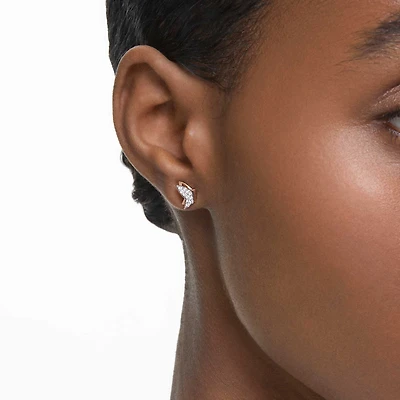 Idyllia Lilia stud earrings, Butterfly, White, 18K rose gold finish