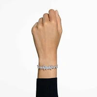 Idyllia Lilia bracelet, Butterfly, White, Rhodium plated by SWAROVSKI