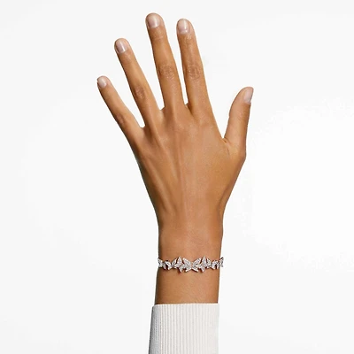 Idyllia Lilia bracelet, Butterfly, White, 18K rose gold finish
