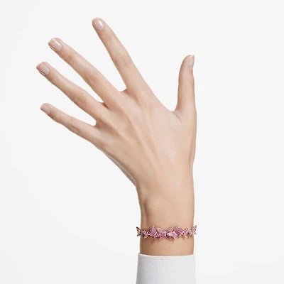 Idyllia Lilia bracelet, Butterfly, Pink, 18K rose gold finish