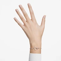 Lovely bracelet, Heart, White, 18K rose gold finish