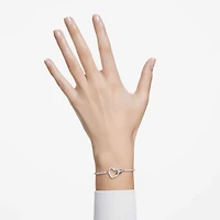 Lovely bracelet, Heart, White, Rhodium plated by SWAROVSKI