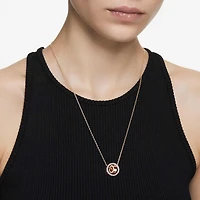 Dextera pendant, pavé, White, 18K rose gold finish