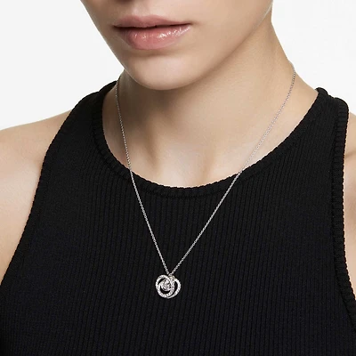 Generation pendant, White, Rhodium plated