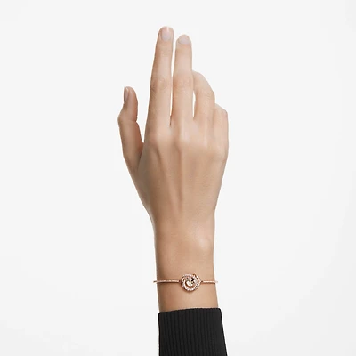 Generation bangle, White, Rose gold-tone plated
