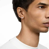 Stilla stud earrings, Round cut, White