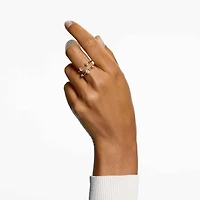 Constella ring, Set (2), Round cut, White, 18K gold finish