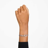 Dextera bracelet, Pavé, Mixed links, White, Rhodium plated by SWAROVSKI