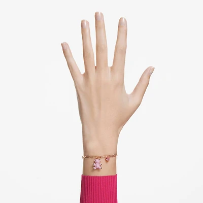 Teddy bracelet, Bear, Pink, 18K rose gold finish