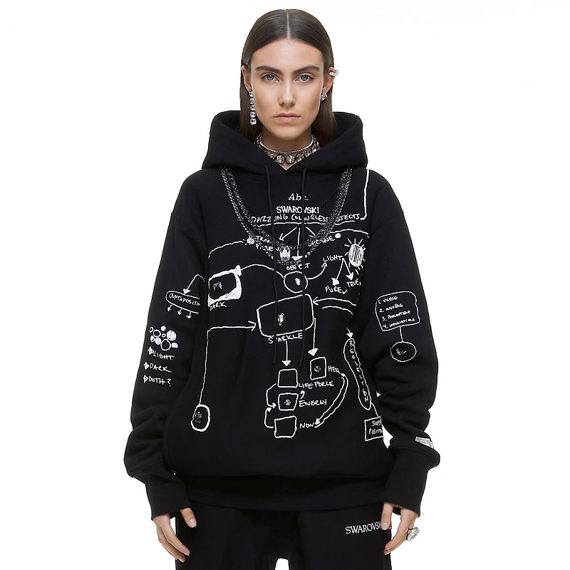 ADVISORY BOARD CRYSTALS, Dazzling Colorless Objects hoodie, Black by SWAROVSKI